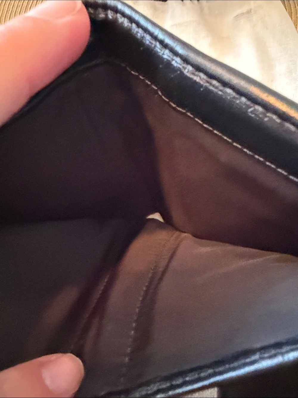 COACH Kristen Black and Khaki Op Art Jacquard Tri-Fold Wallet w/Dustbag
